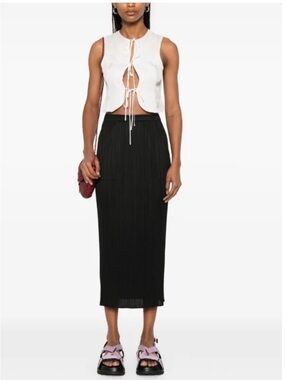 Pleats Please Issey Miyake Slate Gray Pleated Skirt - Size 2 - Made in 🇯🇵